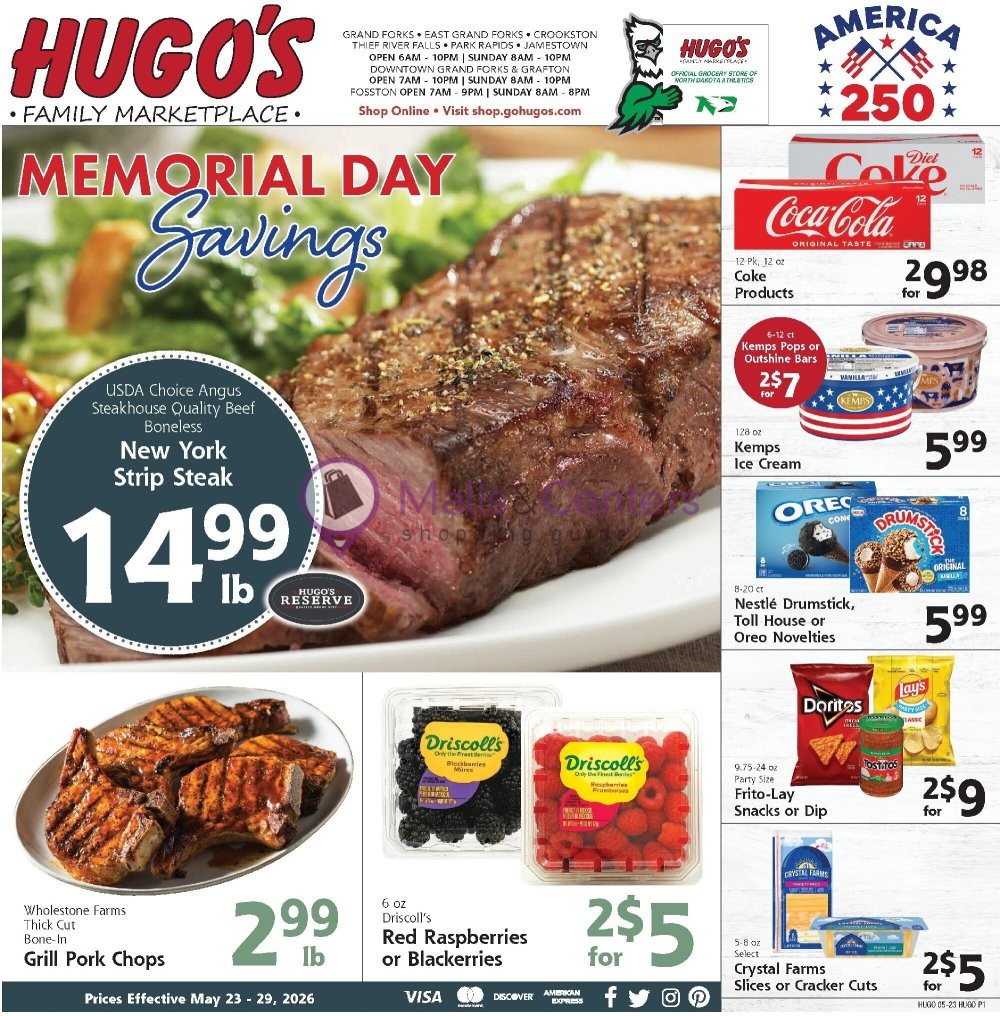 Weekly ad for Hugo's valid: 05/23/2026 - 05/29/2026, page 1