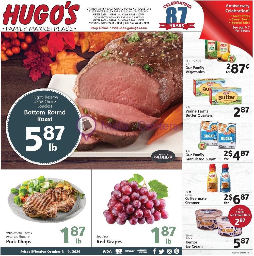 Weekly ad for Hugo's valid: 10/03/2026 - 10/09/2026, page 1