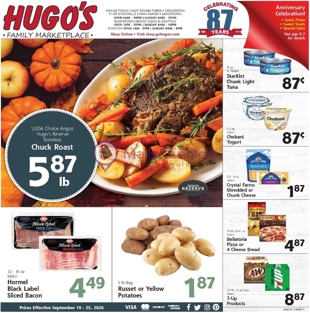 Weekly ad for Hugo's valid: 09/19/2026 - 09/25/2026, page 1