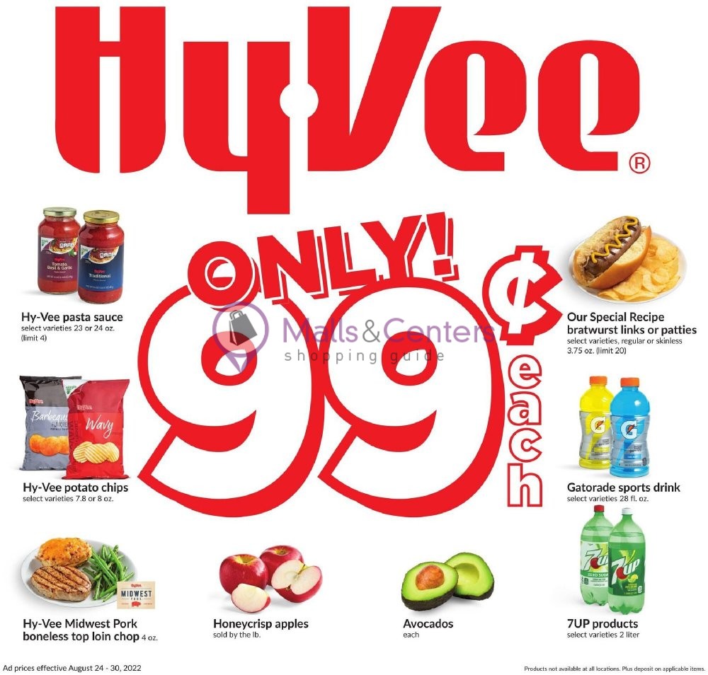 HyVee Weekly ad valid from 08/24/2022 to 08/30/2022 MallsCenters