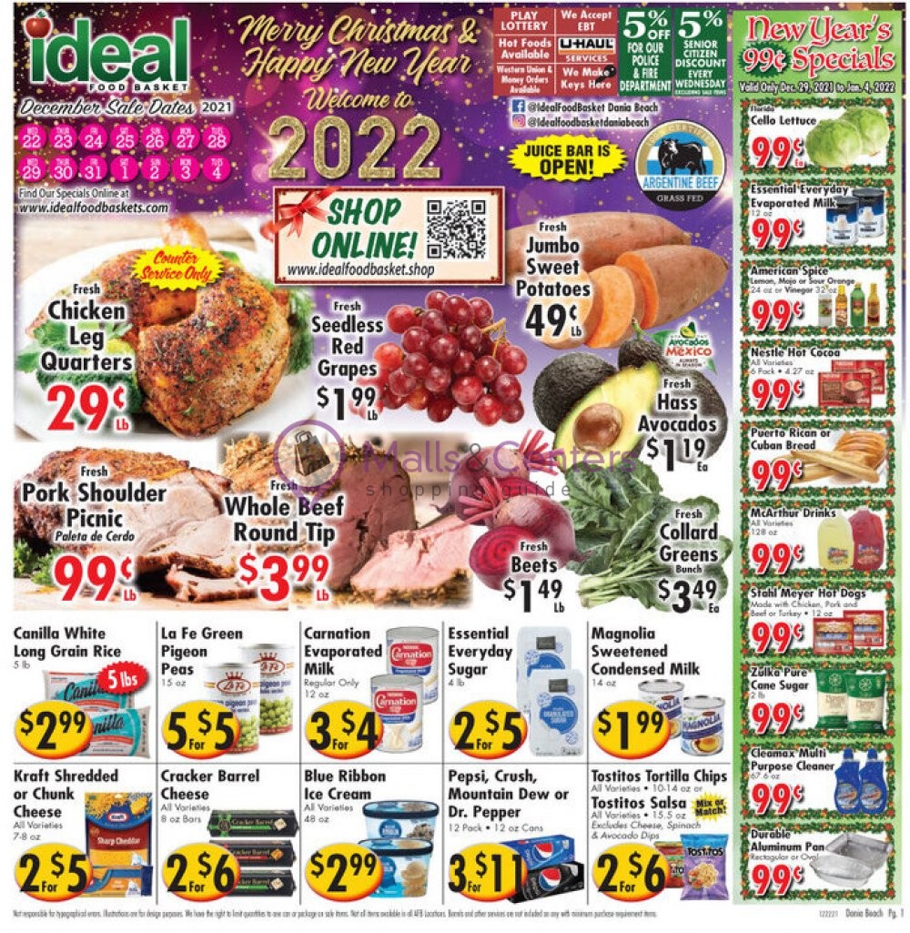 Ideal Food Basket Weekly ad valid from 12/22/2021 to 01/04/2022