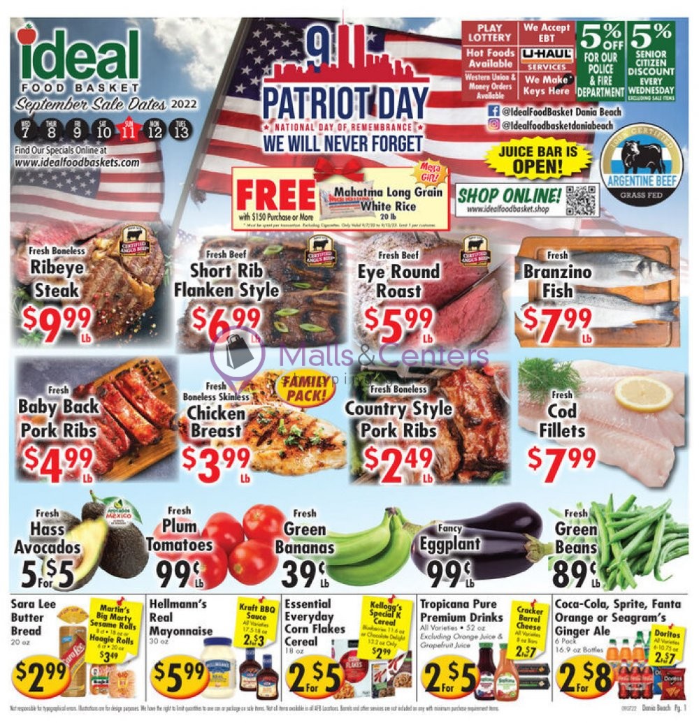 Ideal Food Basket Weekly ad valid from 09/07/2022 to 09/13/2022