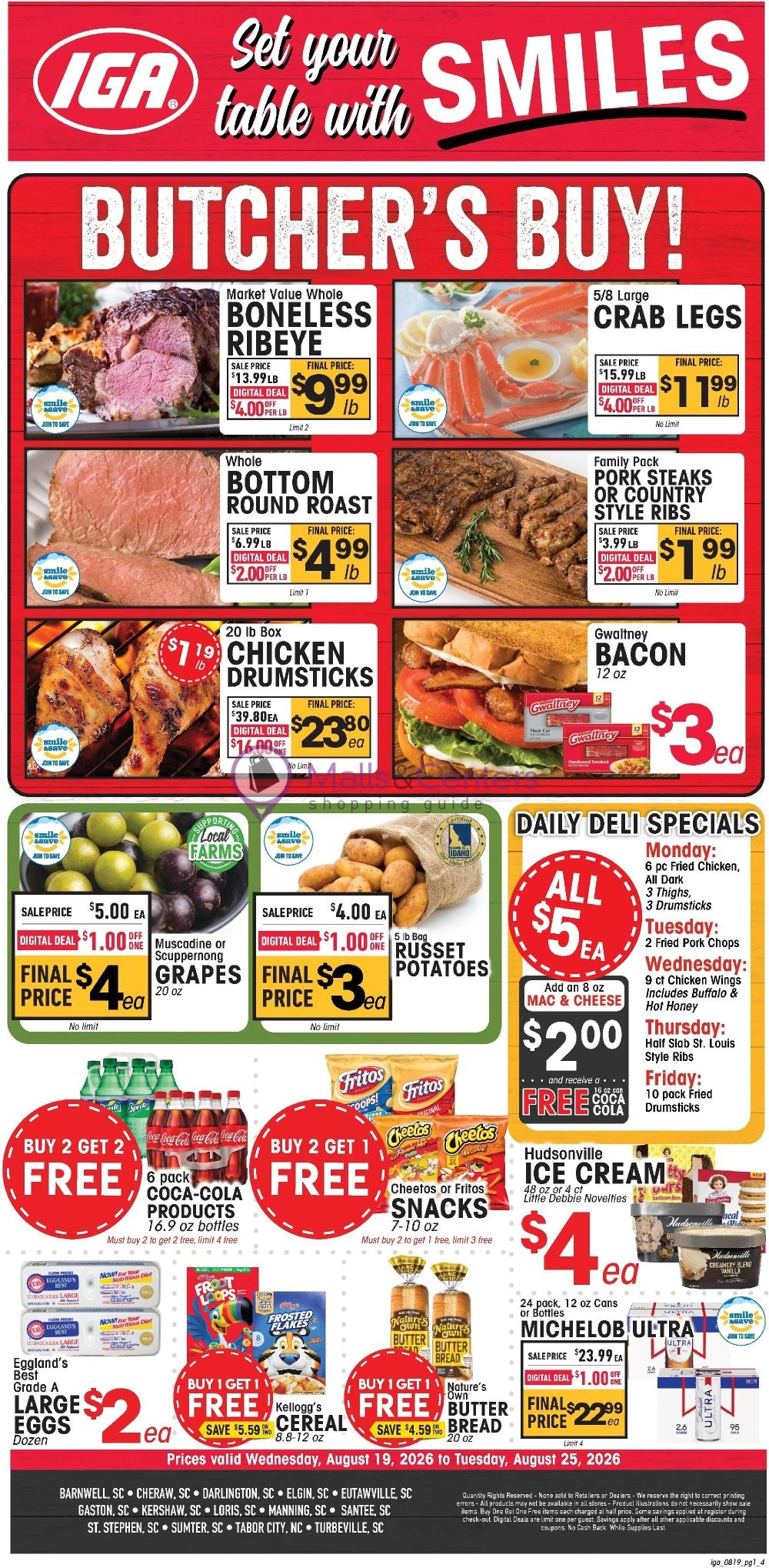 Weekly ad for IGA valid: 08/19/2026 - 08/25/2026, page 1