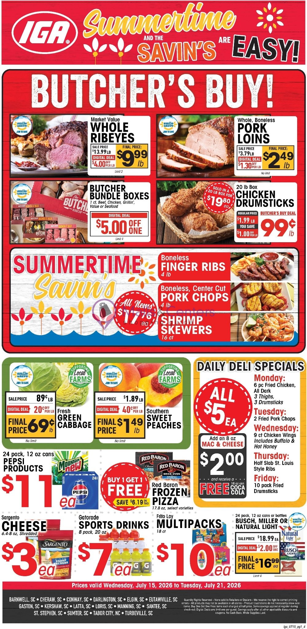 Weekly ad for IGA valid: 07/15/2026 - 07/21/2026, page 1