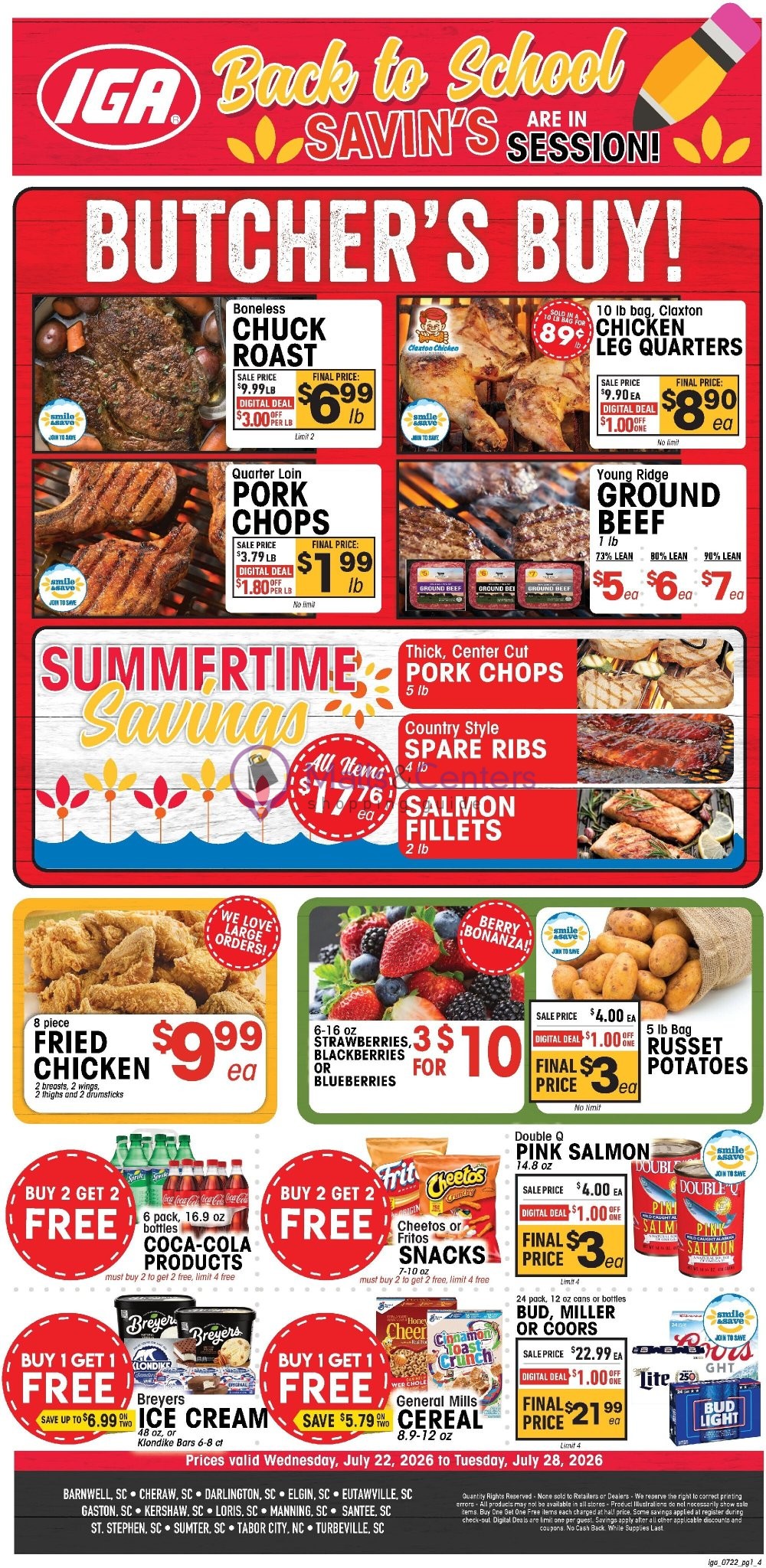 Weekly ad for IGA valid: 07/22/2026 - 07/28/2026, page 1