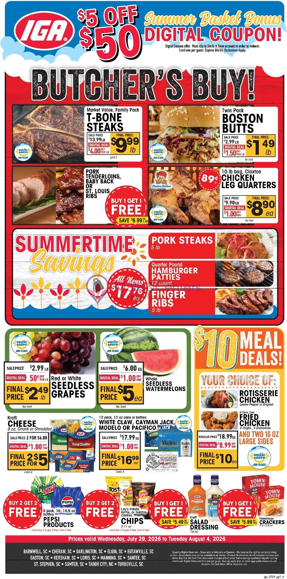 Weekly ad for IGA valid: 07/29/2026 - 08/04/2026, page 1