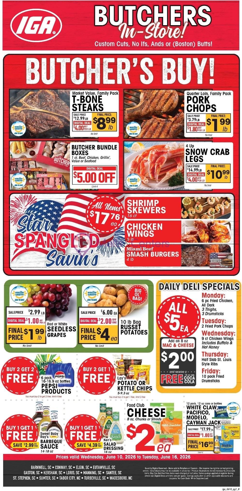 Weekly ad for IGA valid: 06/10/2026 - 06/16/2026, page 1