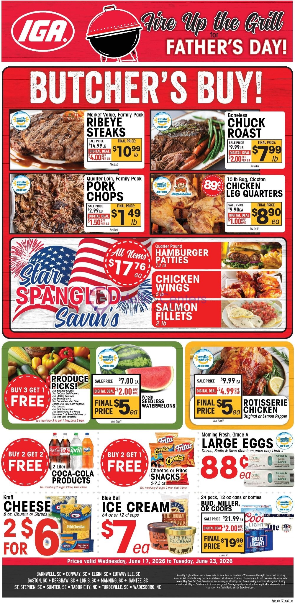 Weekly ad for IGA valid: 06/17/2026 - 06/23/2026, page 1