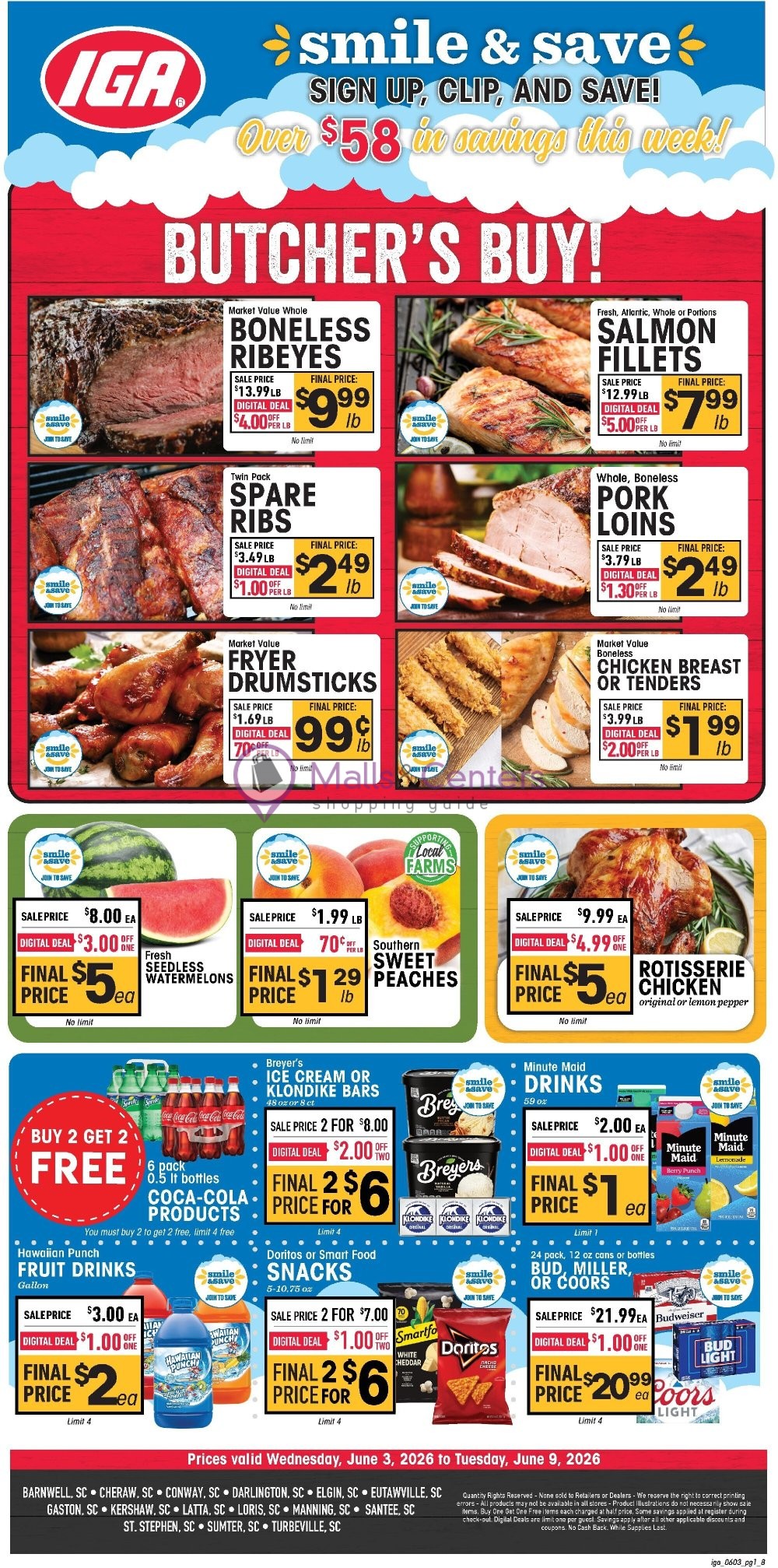 Weekly ad for IGA valid: 06/03/2026 - 06/09/2026, page 1