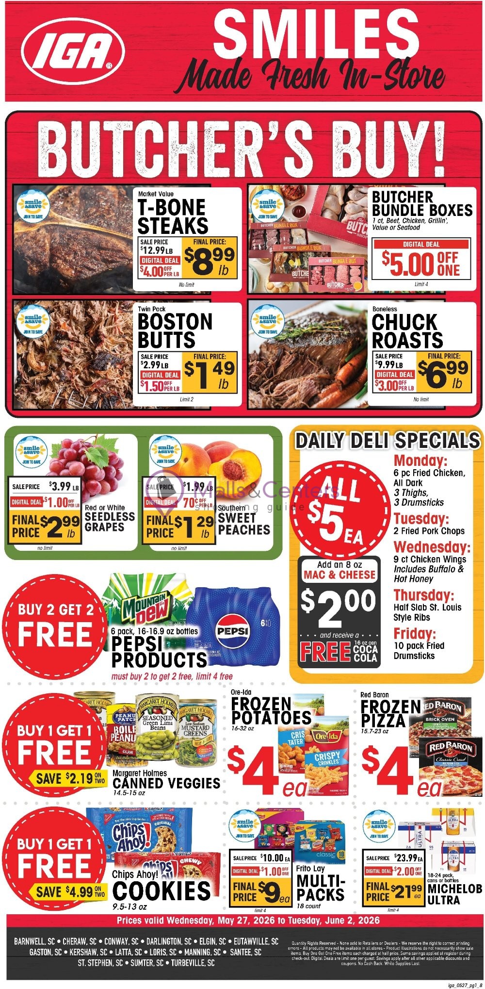 Weekly ad for IGA valid: 05/27/2026 - 06/02/2026, page 1