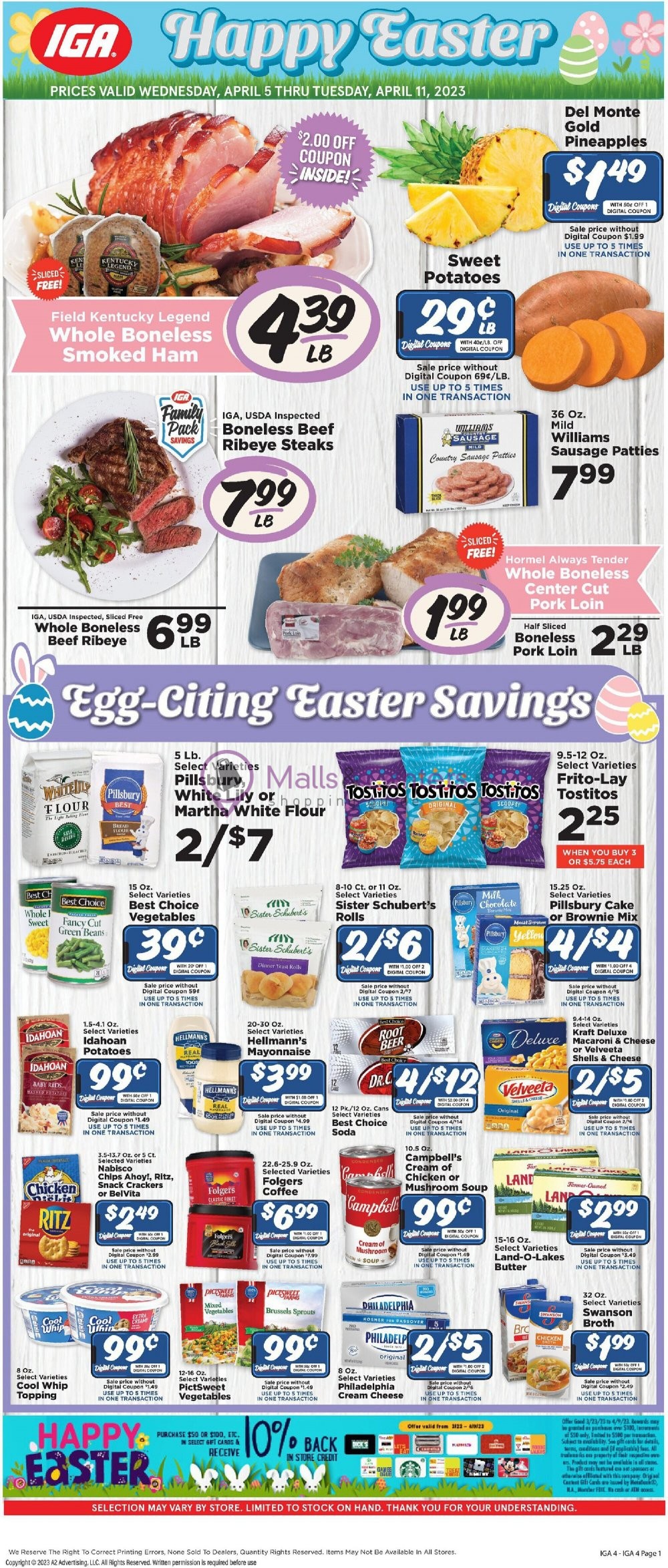 IGA Weekly ad valid from 04/05/2023 to 04/11/2023 MallsCenters