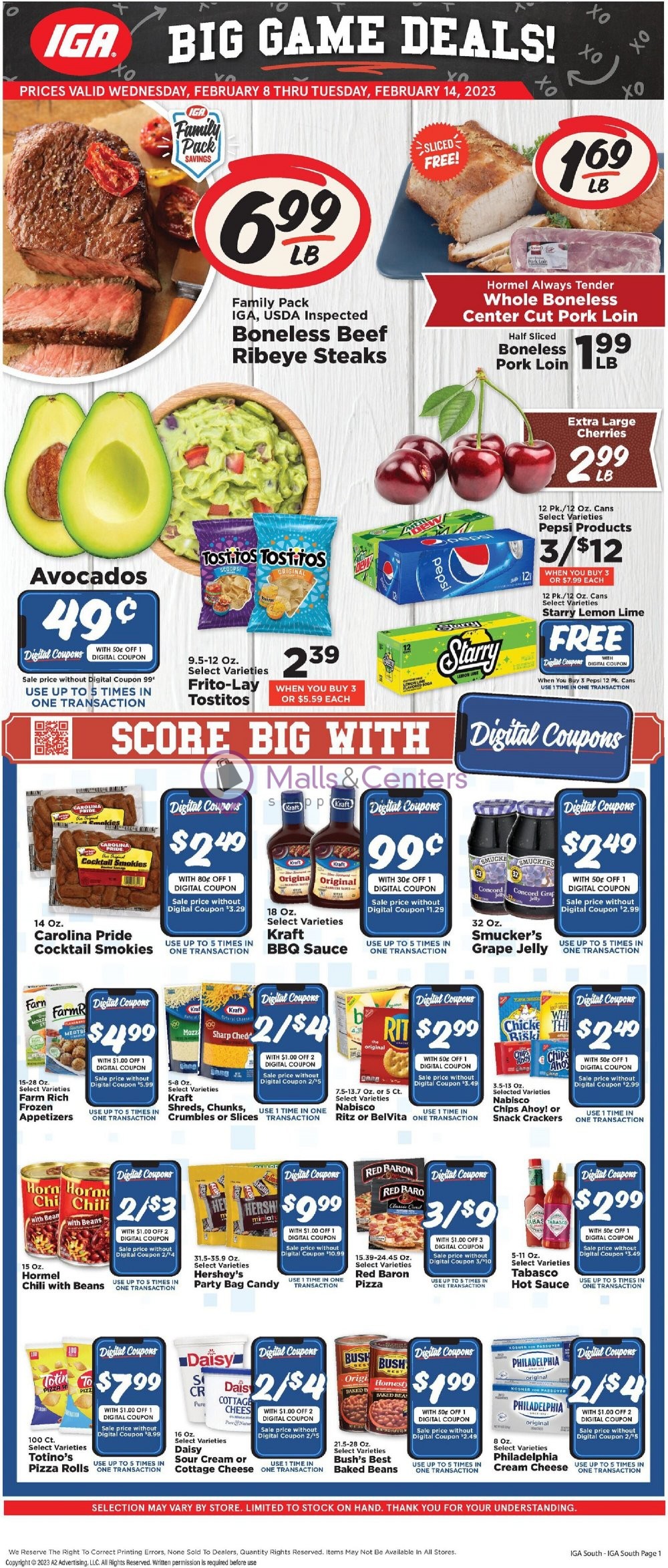 IGA Weekly ad valid from 02/08/2023 to 02/14/2023 MallsCenters