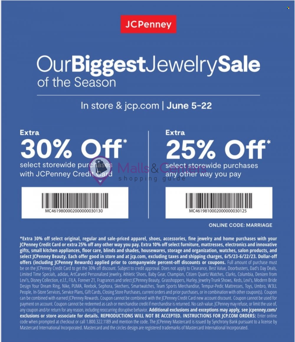 JCPenney Weekly ad valid from 06/01/2023 to 06/22/2023 MallsCenters