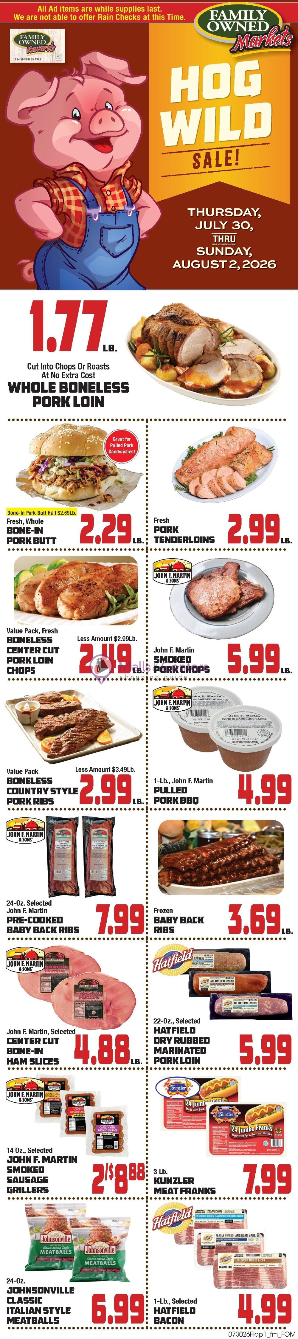 Weekly ad for John Herr's Village Market valid: 07/30/2026 - 08/05/2026, page 1