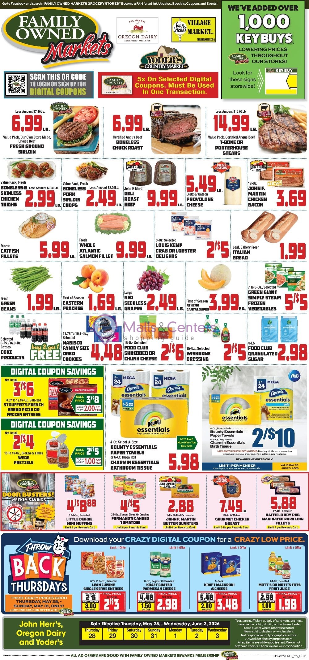 Weekly ad for John Herr's Village Market valid: 05/28/2026 - 06/03/2026, page 1