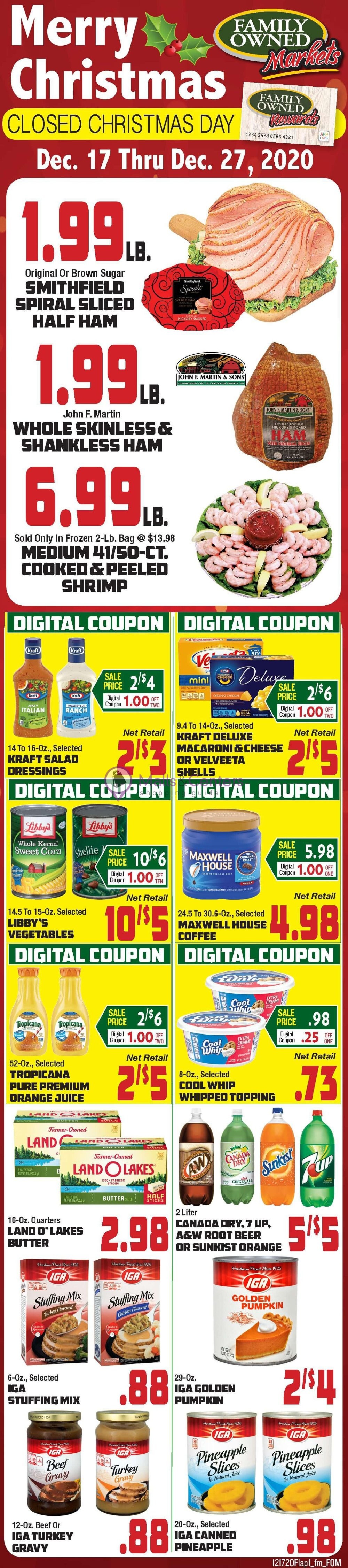 John Herr's Village Market Weekly ad valid from 12/17/2020 to 12/27