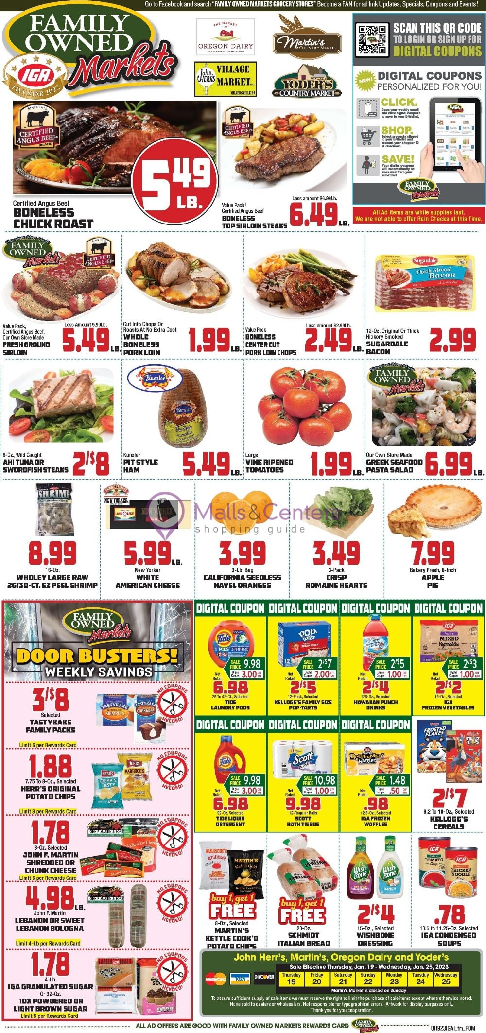 John Herr's Village Market Weekly ad valid from 01/19/2023 to 01/25