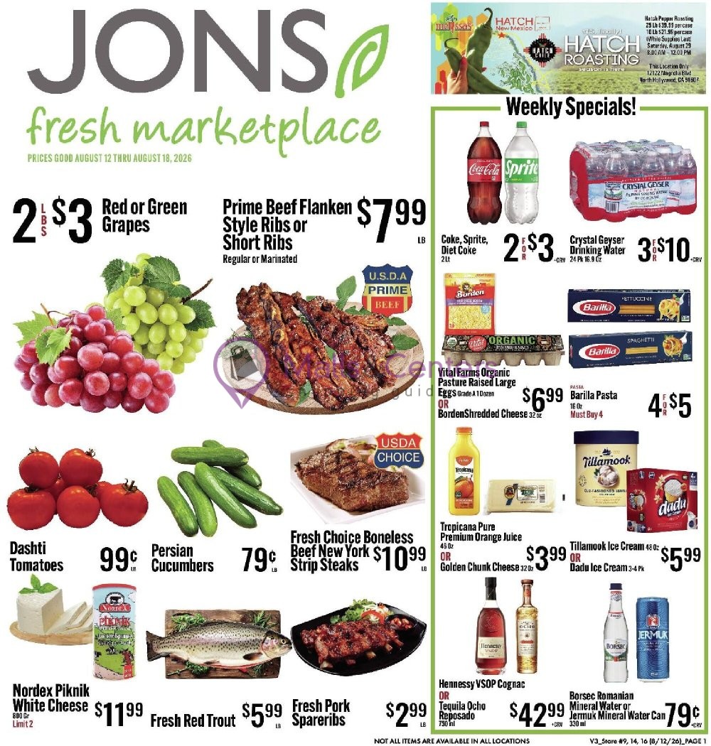 Weekly ad for Jons Fresh Marketplace valid: 08/12/2026 - 08/18/2026, page 1