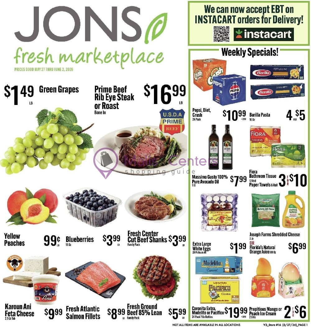 Weekly ad for Jons Fresh Marketplace valid: 05/27/2026 - 06/02/2026, page 1