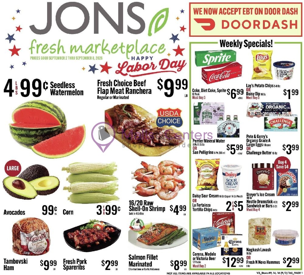 Weekly ad for Jons Fresh Marketplace valid: 09/02/2026 - 09/08/2026, page 1