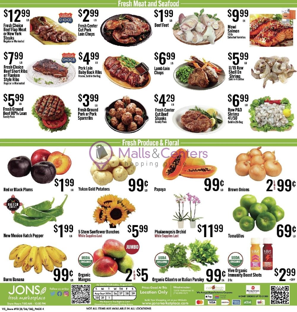 Weekly ad for Jons Fresh Marketplace valid: 08/26/2026 - 09/01/2026, page 4