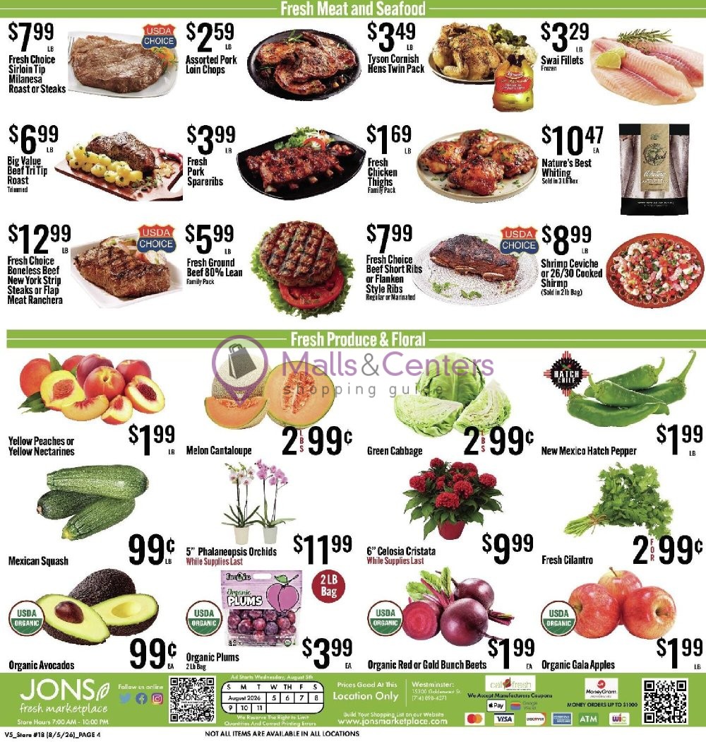 Weekly ad for Jons Fresh Marketplace valid: 08/05/2026 - 08/11/2026, page 4