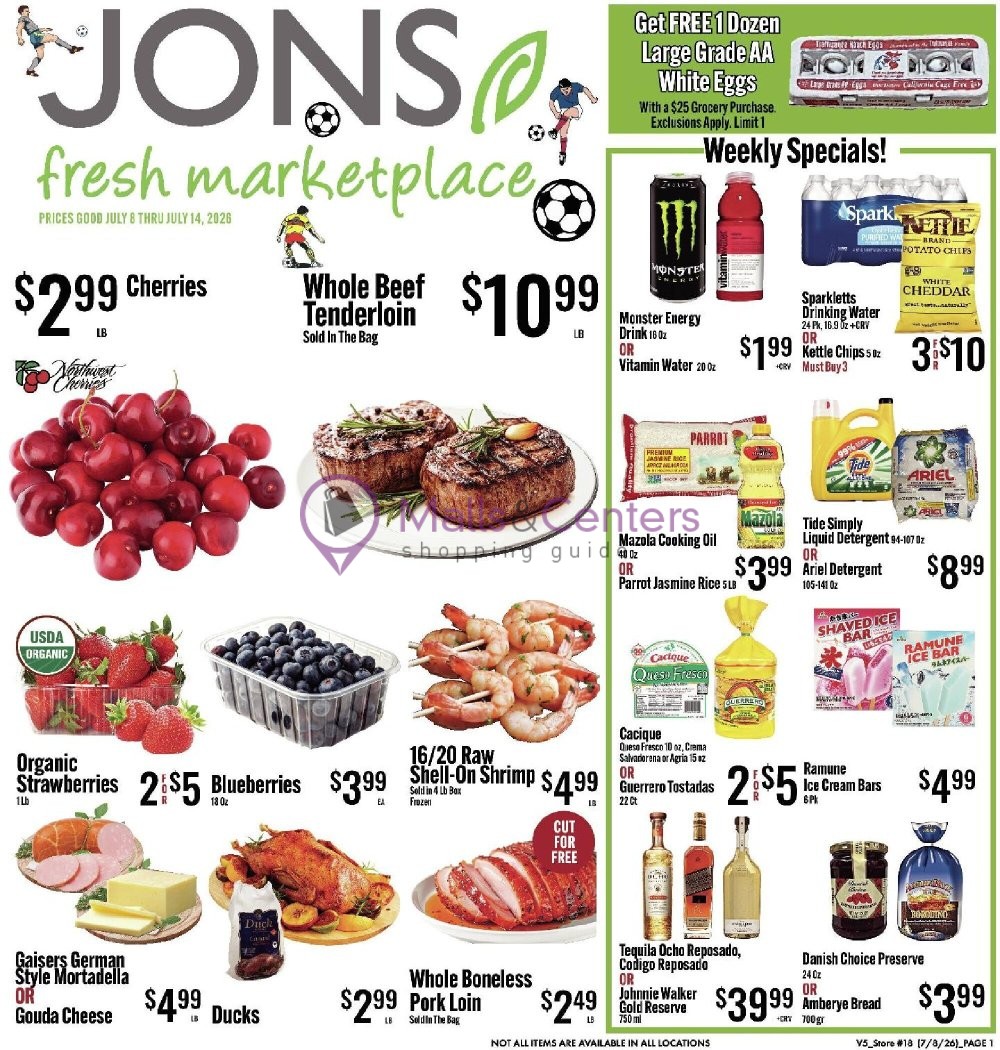 Weekly ad for Jons Fresh Marketplace valid: 07/08/2026 - 07/14/2026, page 1