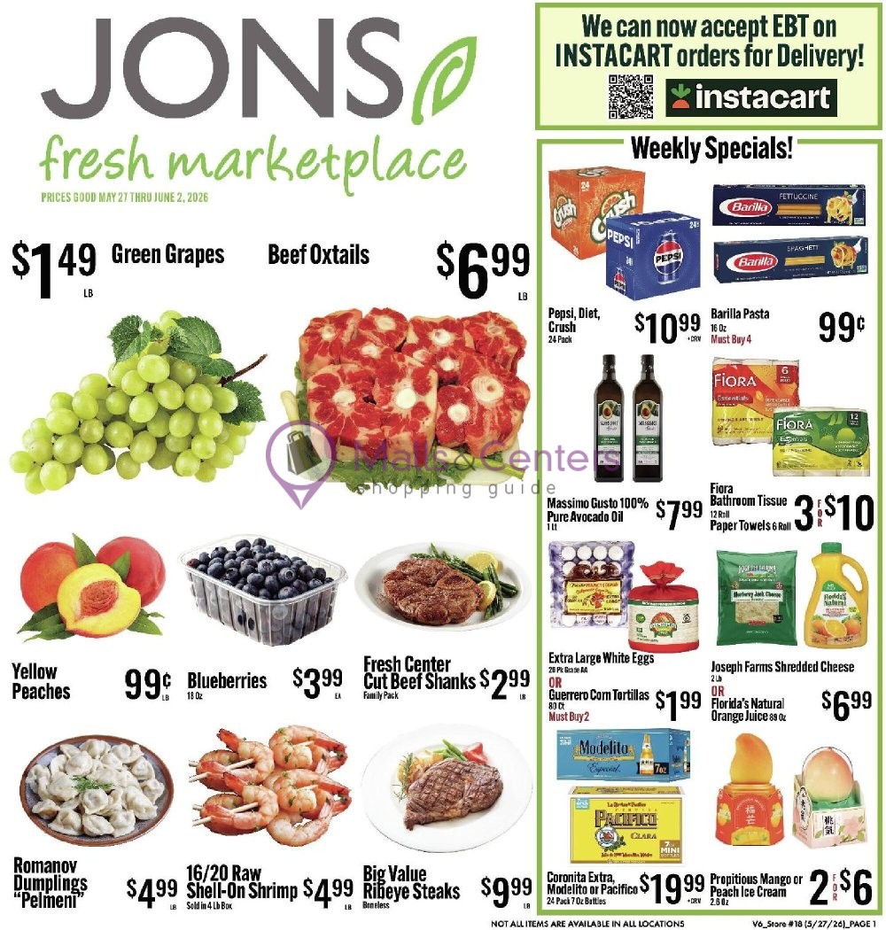 Weekly ad for Jons Fresh Marketplace valid: 05/27/2026 - 06/02/2026, page 1