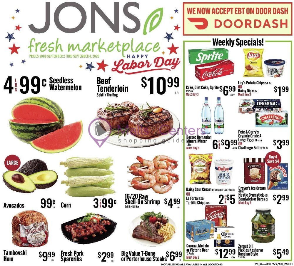 Weekly ad for Jons Fresh Marketplace valid: 09/02/2026 - 09/08/2026, page 1
