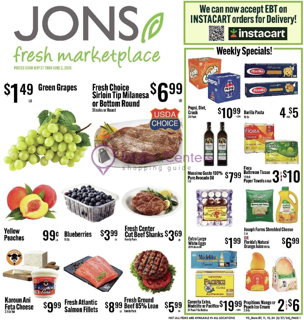 Weekly ad for Jons Fresh Marketplace valid: 05/27/2026 - 06/02/2026, page 1