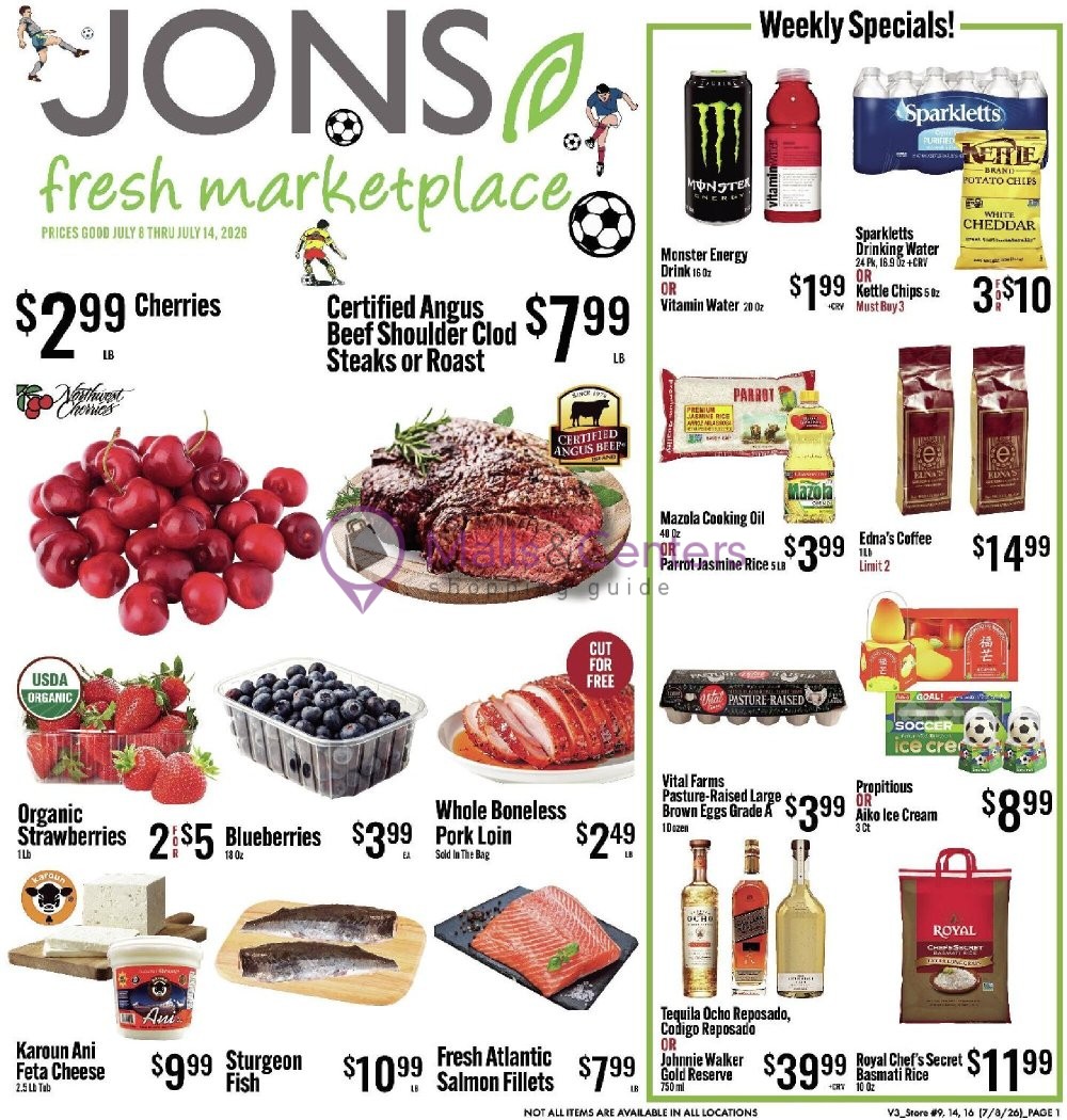 Weekly ad for Jons Fresh Marketplace valid: 07/08/2026 - 07/14/2026, page 1