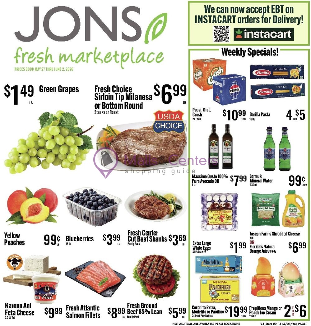 Weekly ad for Jons Fresh Marketplace valid: 05/27/2026 - 06/02/2026, page 1