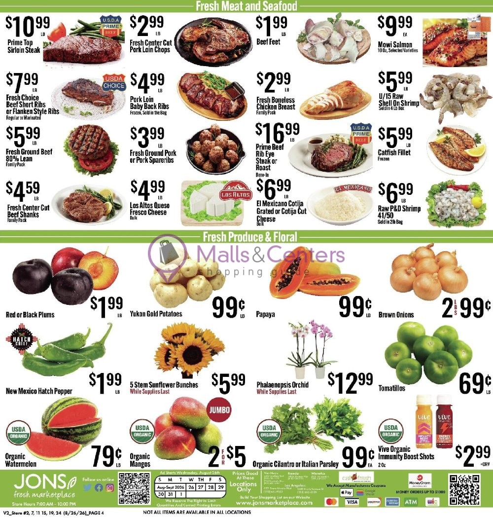 Weekly ad for Jons Fresh Marketplace valid: 08/26/2026 - 09/01/2026, page 4