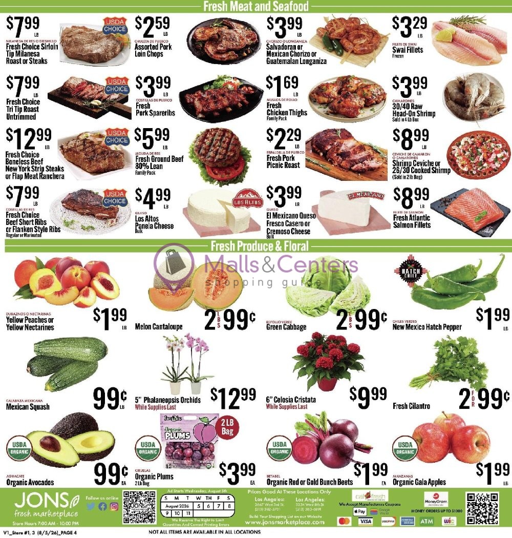 Weekly ad for Jons Fresh Marketplace valid: 08/05/2026 - 08/11/2026, page 4