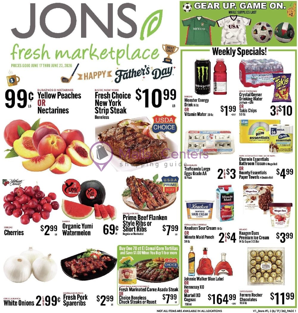 Weekly ad for Jons Fresh Marketplace valid: 06/17/2026 - 06/23/2026, page 1