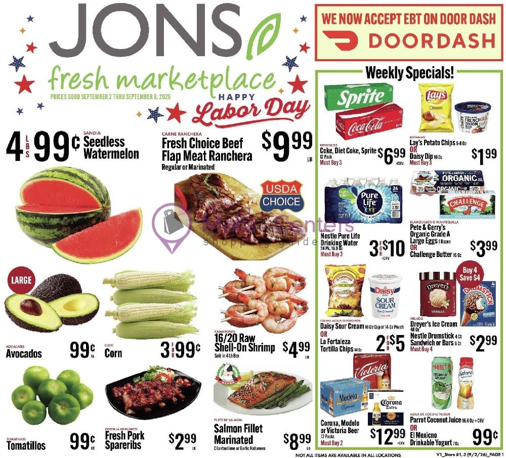 Weekly ad for Jons Fresh Marketplace valid: 09/02/2026 - 09/08/2026, page 1