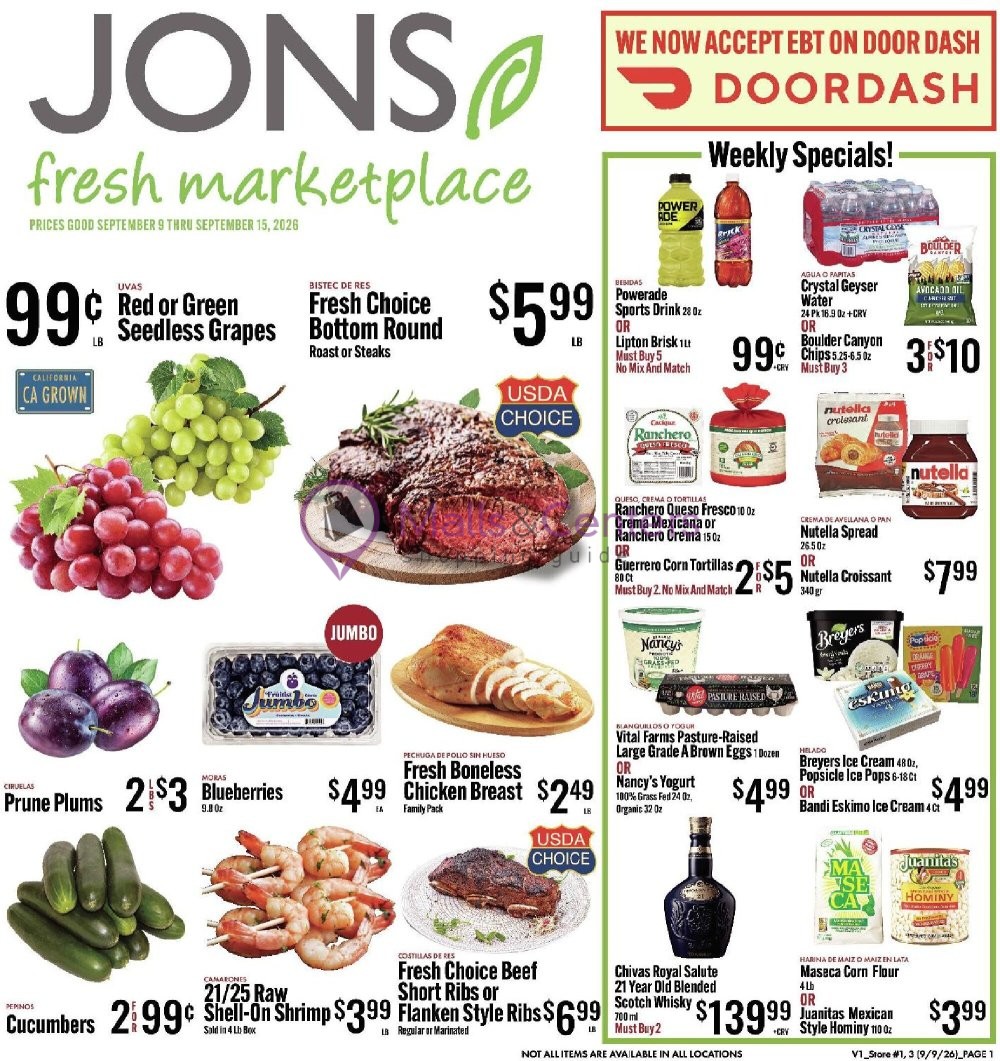 Weekly ad for Jons Fresh Marketplace valid: 09/09/2026 - 09/15/2026, page 1