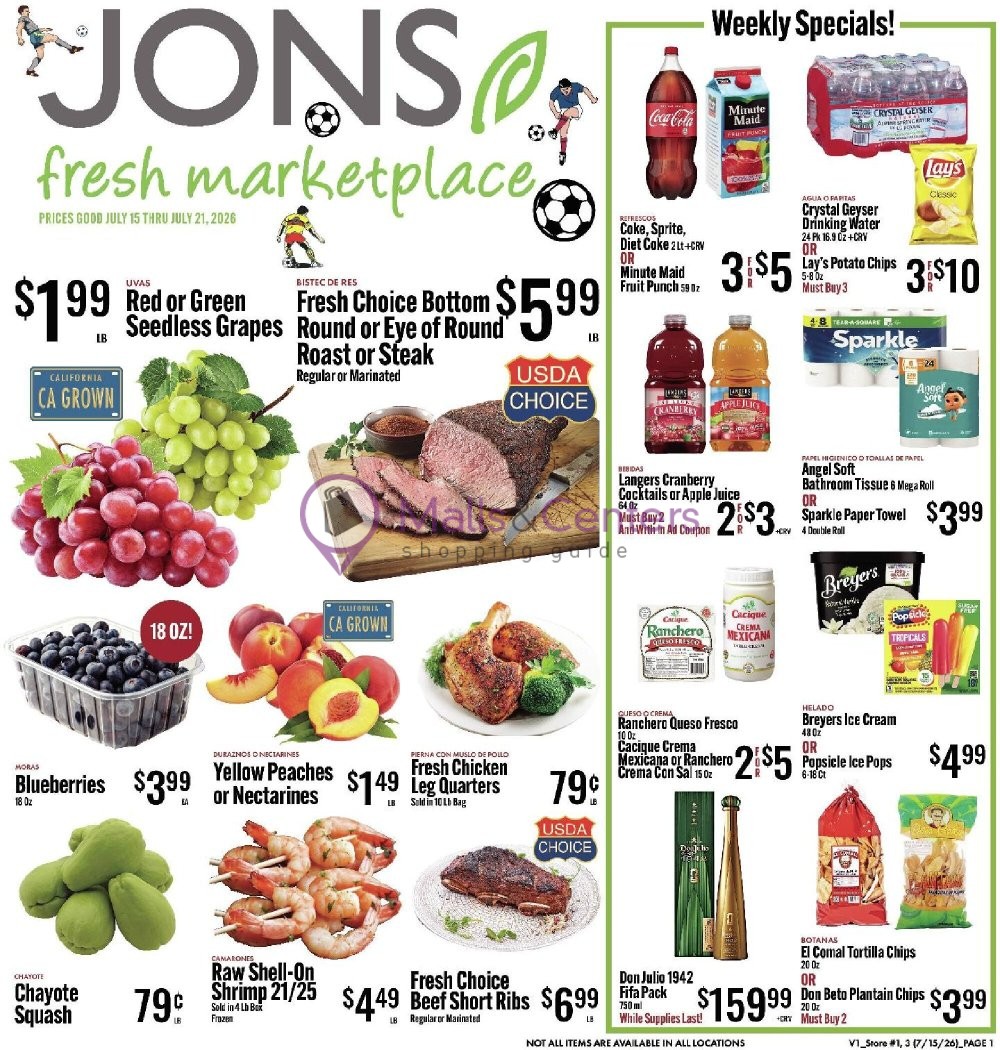 Weekly ad for Jons Fresh Marketplace valid: 07/15/2026 - 07/21/2026, page 1