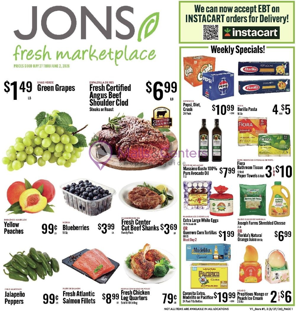 Weekly ad for Jons Fresh Marketplace valid: 05/27/2026 - 06/02/2026, page 1