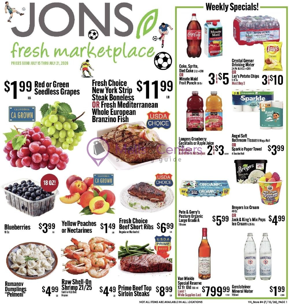 Weekly ad for Jons Fresh Marketplace valid: 07/15/2026 - 07/21/2026, page 1