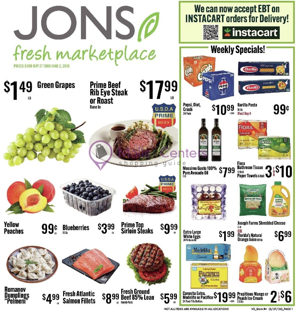 Weekly ad for Jons Fresh Marketplace valid: 05/27/2026 - 06/02/2026, page 1