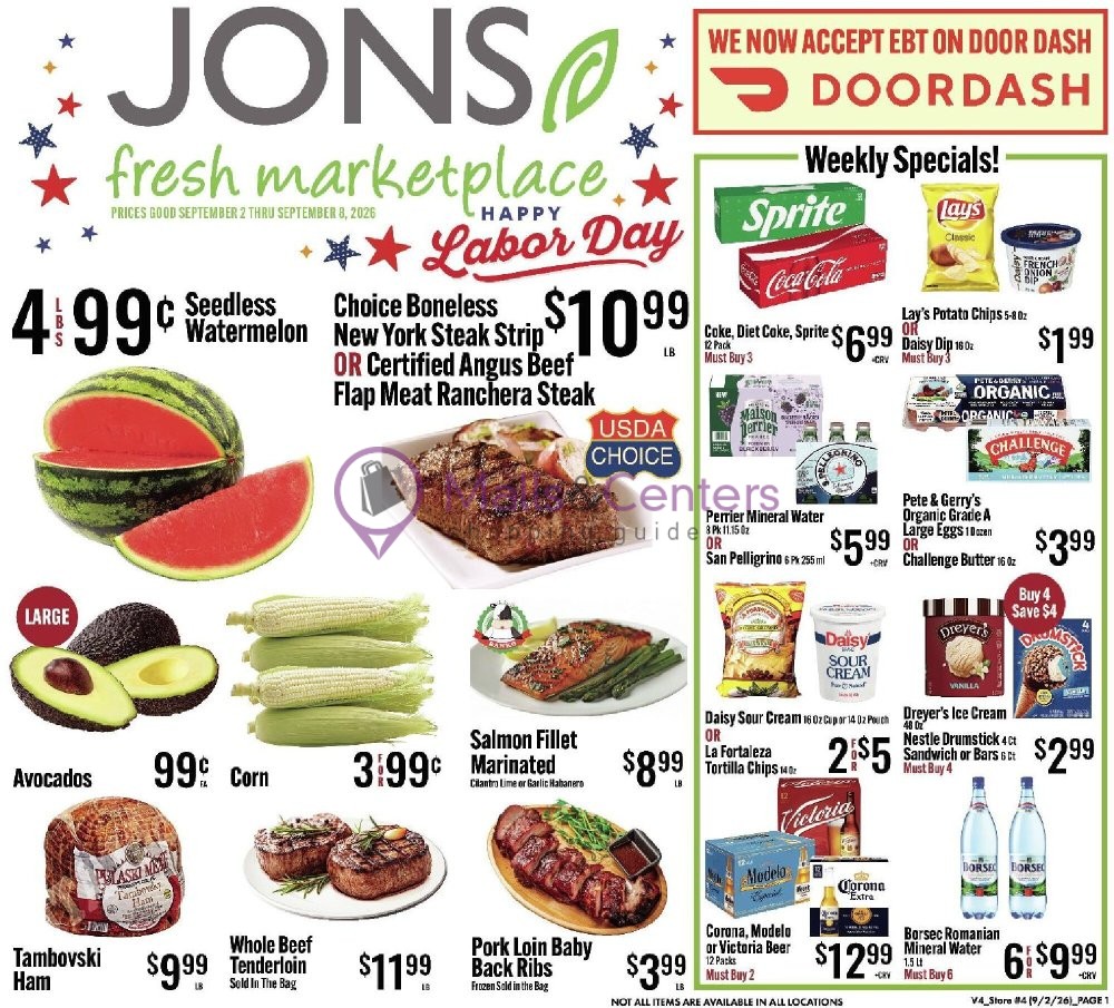 Weekly ad for Jons Fresh Marketplace valid: 09/02/2026 - 09/08/2026, page 1
