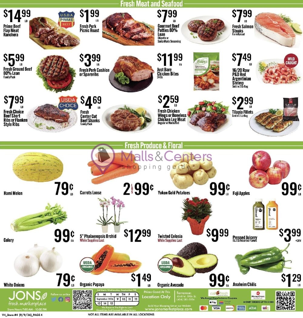 Weekly ad for Jons Fresh Marketplace valid: 09/09/2026 - 09/15/2026, page 4