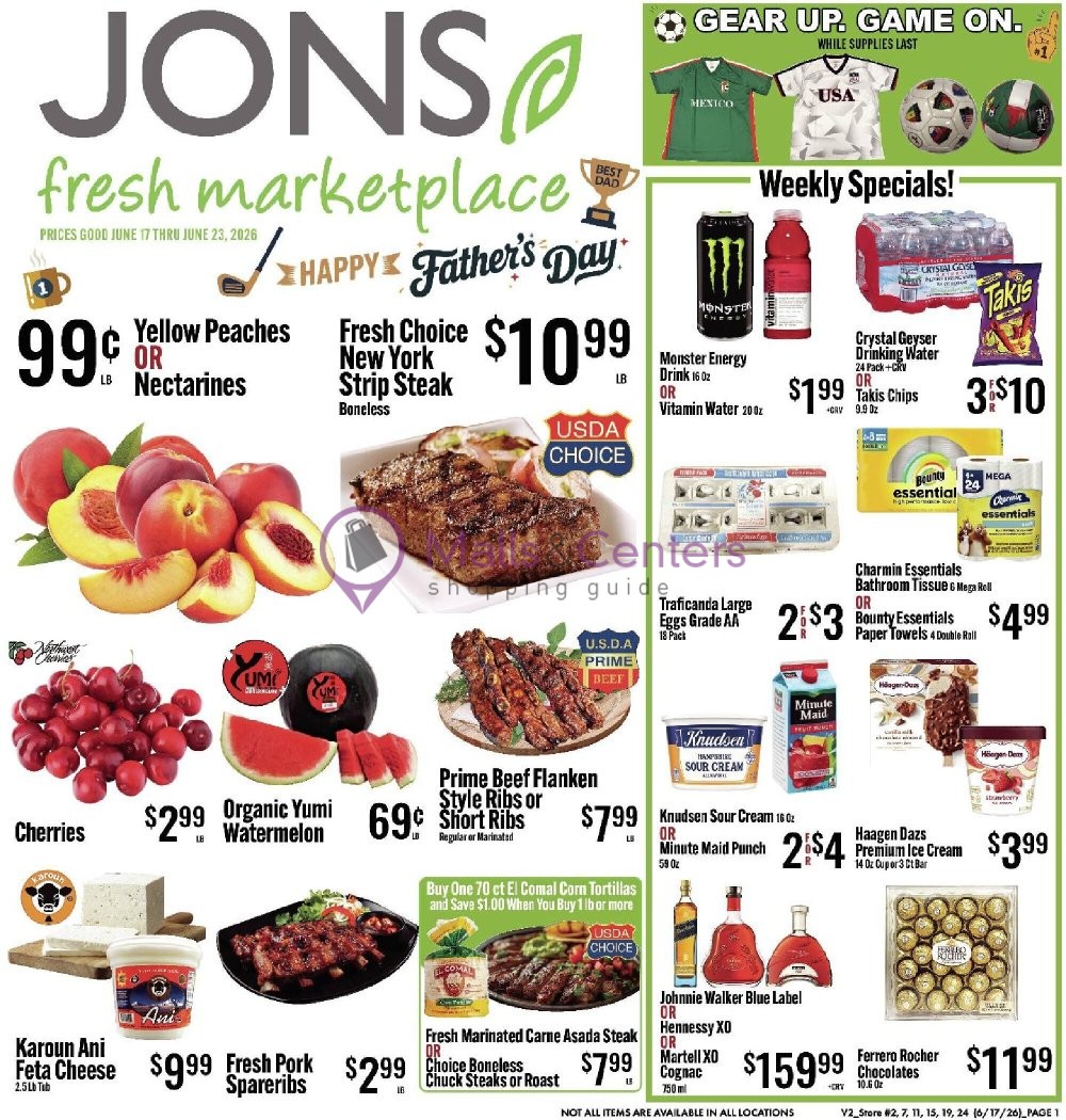 Weekly ad for Jons Fresh Marketplace valid: 06/17/2026 - 06/23/2026, page 1
