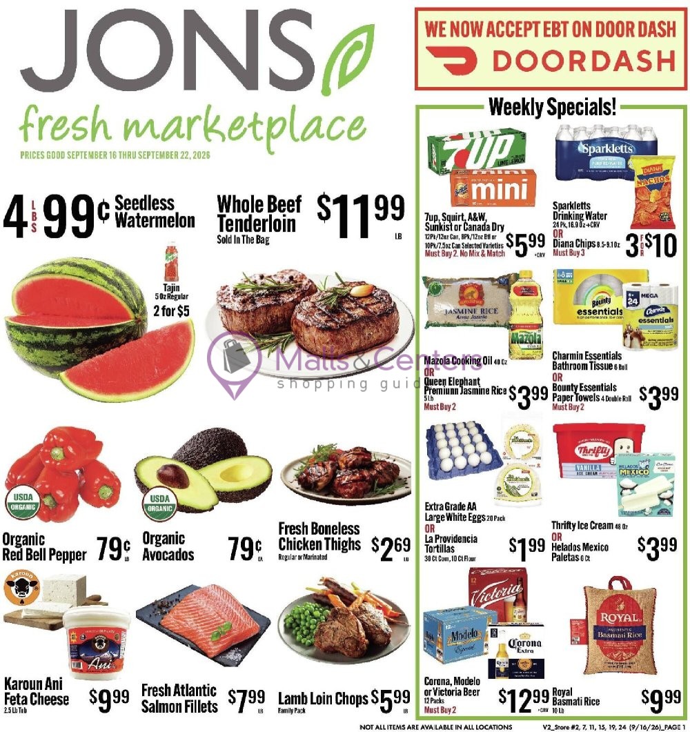 Weekly ad for Jons Fresh Marketplace valid: 09/16/2026 - 09/22/2026, page 1