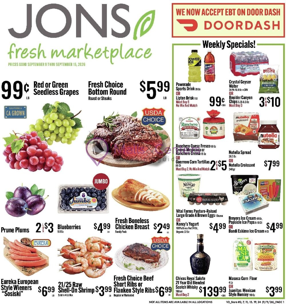 Weekly ad for Jons Fresh Marketplace valid: 09/09/2026 - 09/15/2026, page 1