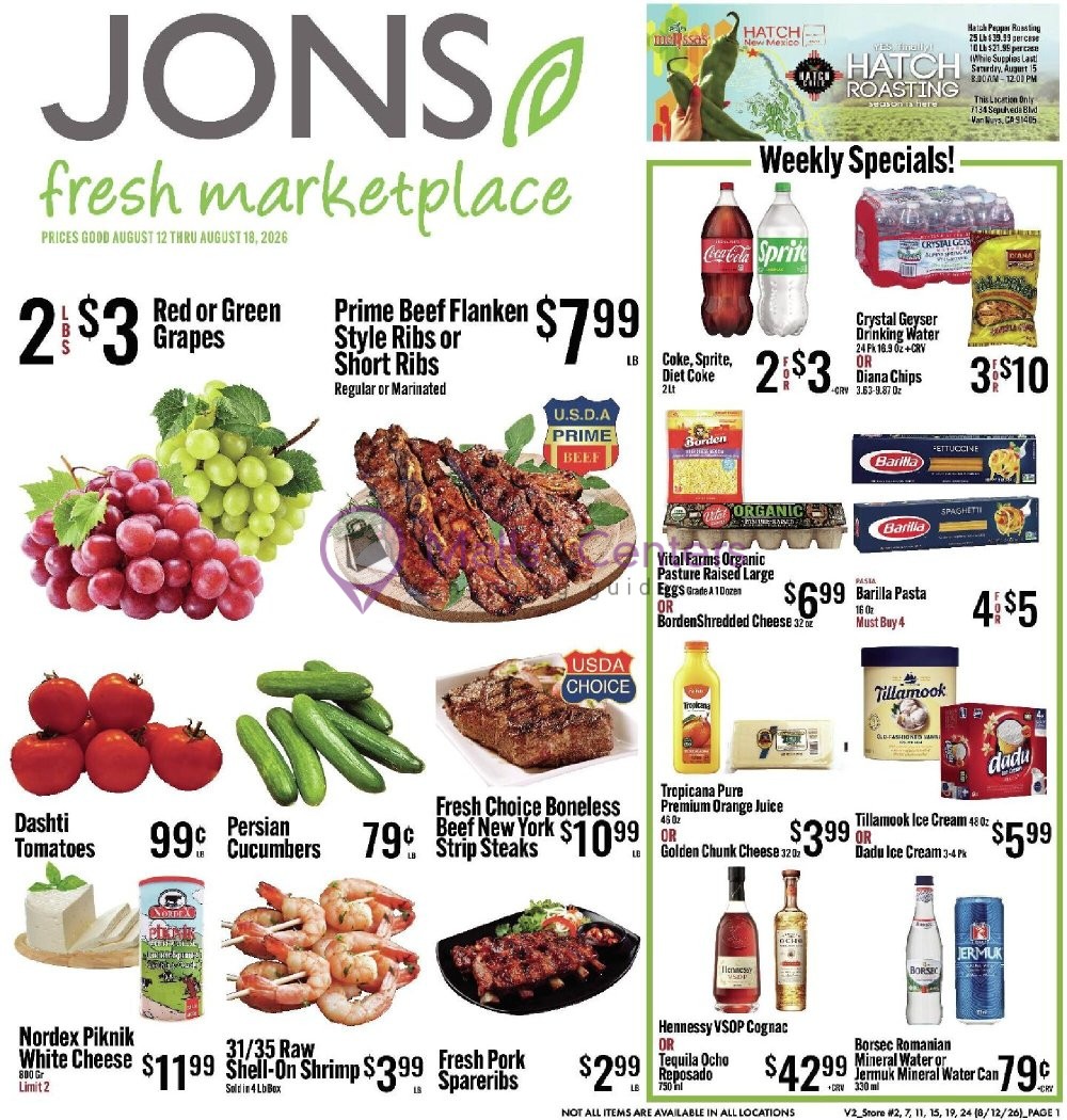Weekly ad for Jons Fresh Marketplace valid: 08/12/2026 - 08/18/2026, page 1