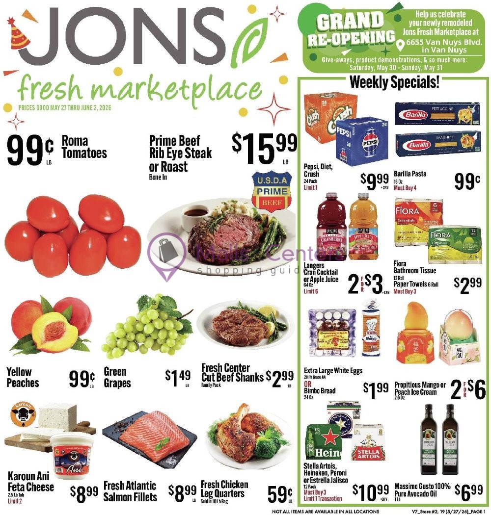 Weekly ad for Jons Fresh Marketplace valid: 05/27/2026 - 06/02/2026, page 1
