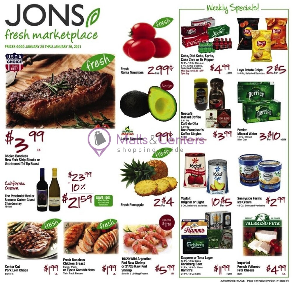 Jons Fresh Marketplace Weekly ad valid from 01/20/2021 to 01/26/2021