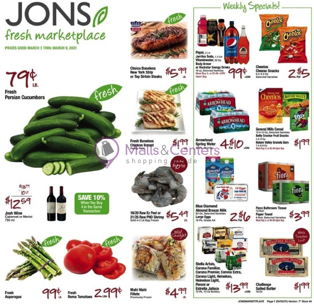 Jons Fresh Marketplace Weekly Ad sales & flyers specials MallsCenters